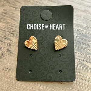 Rose Gold Heart Stud Earrings